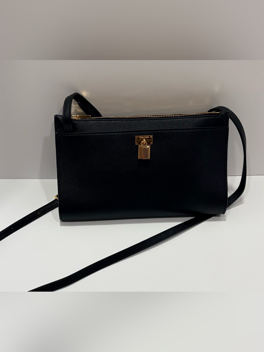 New Authentic TOM FORD  Padlock Black Mini Leather Shoulder Bag $1520